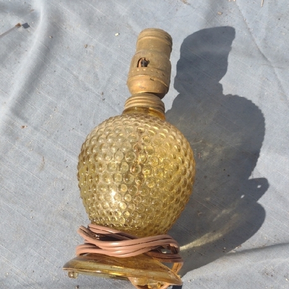 Vintage Gold Amber Bubble Textured Lamp - Picture 1 of 1